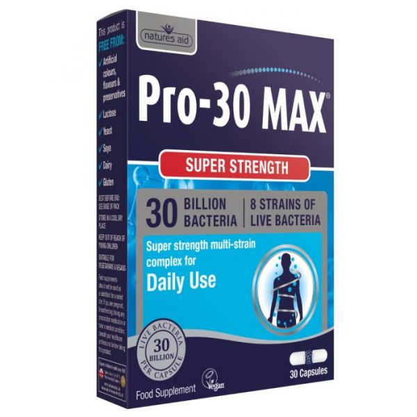 Natures Aid – Pro-30 Max Super Strength (30 Billion Bacteria) 30 capsules