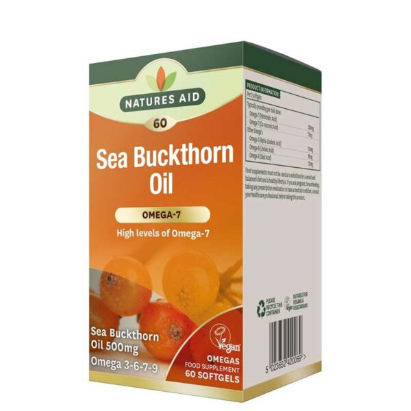 Natures Aid – Sea Buckthorn Oil 500mg 60 softgels
