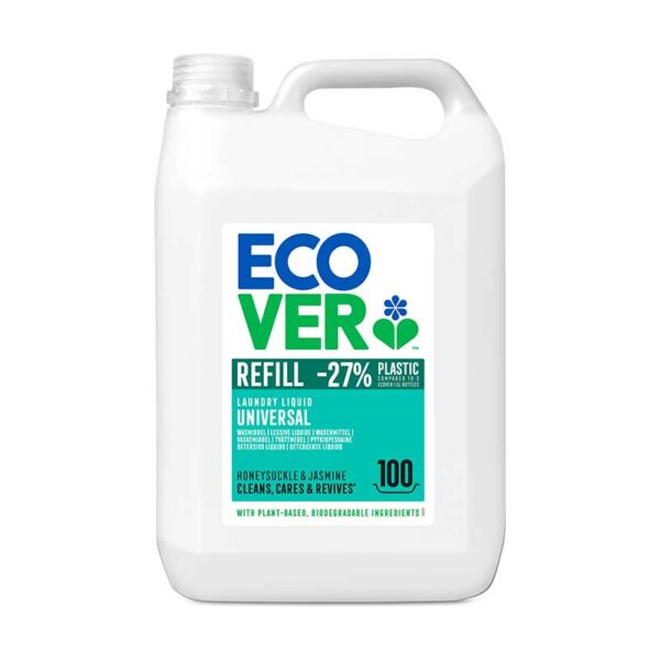 Ecover – Laundry Liquid – Universal – Honeysuckle & Jasmine (100 washes) 5ltr