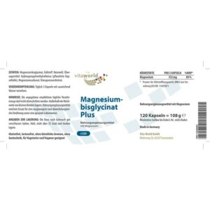 Vitaworld – Magnesium Bisglycinate 120 capsules