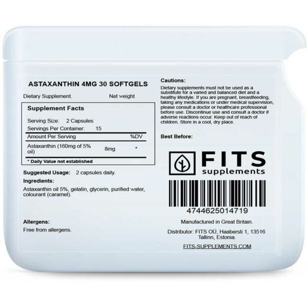 Fits – Astaxanthin 4mg 30 softgels