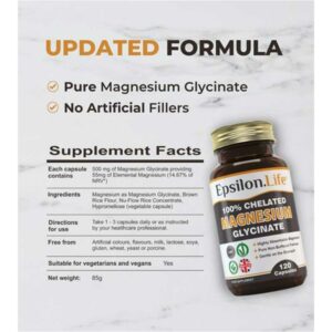Epsilon.Life – Magnesium Glycinate Chelated 120 capsules