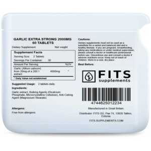 Fits – Garlic Extra Strong 2000mg 60 tablets