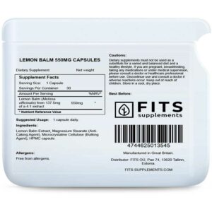Fits – Lemon Balm 550mg 30 capsules